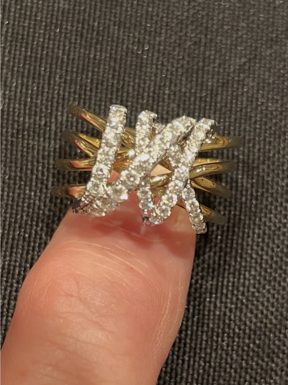 Macy's Pristine 14k Gold diamond ring. Size 7 1/2 Ct approx